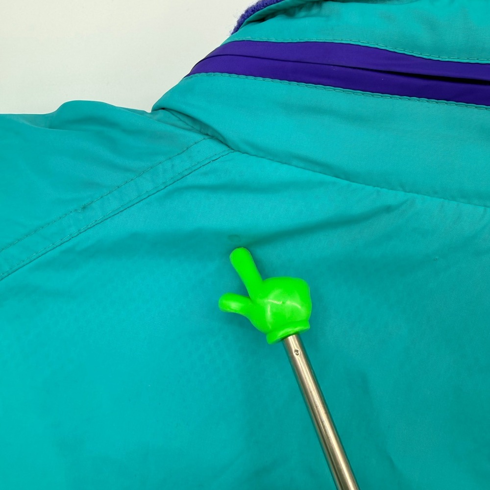 VTG Woolrich Men's Windbreaker XL Teal Purple Jacket A121 Sea Jade Packable‎ Bag - Picture 7 of 9